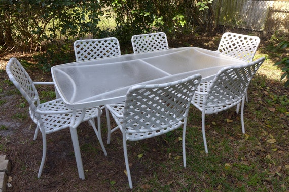 Reserved for Bob: Vintage Tropitone Dining Set Acrylic Top
