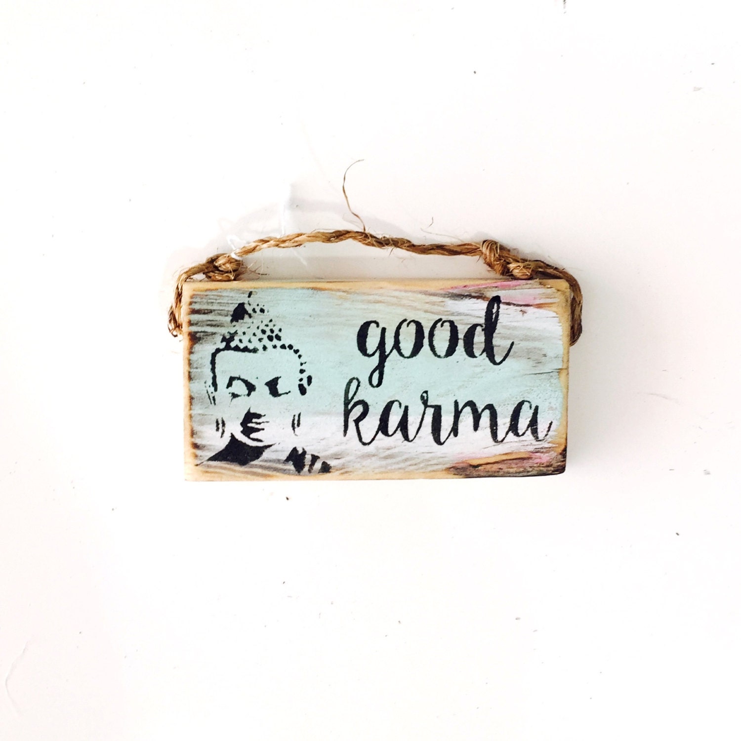 Good Karma Sign / Buddha Sign / Dorm Room Decor/ Lotus Flower