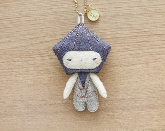 Pentagon Geometric creature plush keychain - geometric series plush - READY TO SHIP