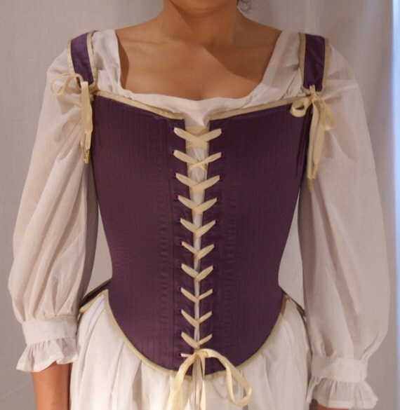 Elizabethan Renaissance Stays Corset Silk Satin Effigy Corset