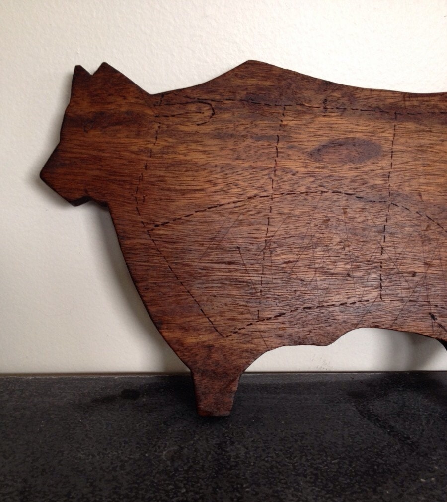 Vintage Cutting Board Folk Art Wooden Choppng Board