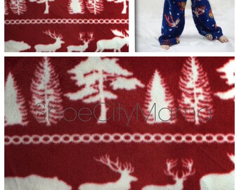 Winter Woods Christmas Family Pajamas Pant Fleece Matching Sibling Pajama Set Plus Size Adult Mommy and Me Teen Child Toddler Baby Infant