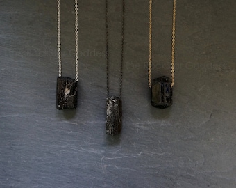 Rough Tourmaline // Raw Tourmaline // Tourmaline Necklace // Tourmaline Pendant // Stone of Empowerment // Black Tourmaline