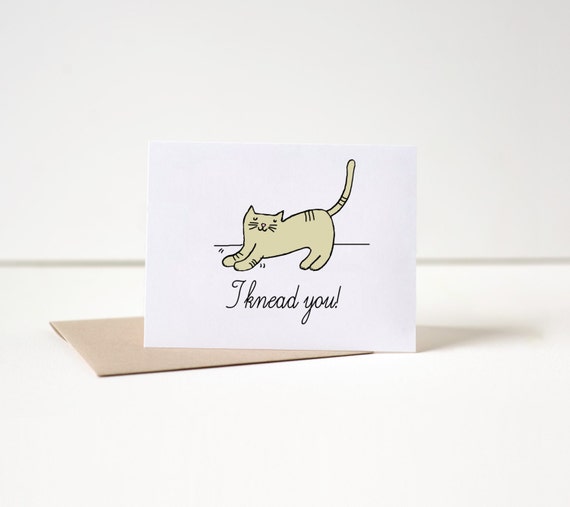 Cat Card Love Card Cat Love Card I Need You by WaterStreetDesign