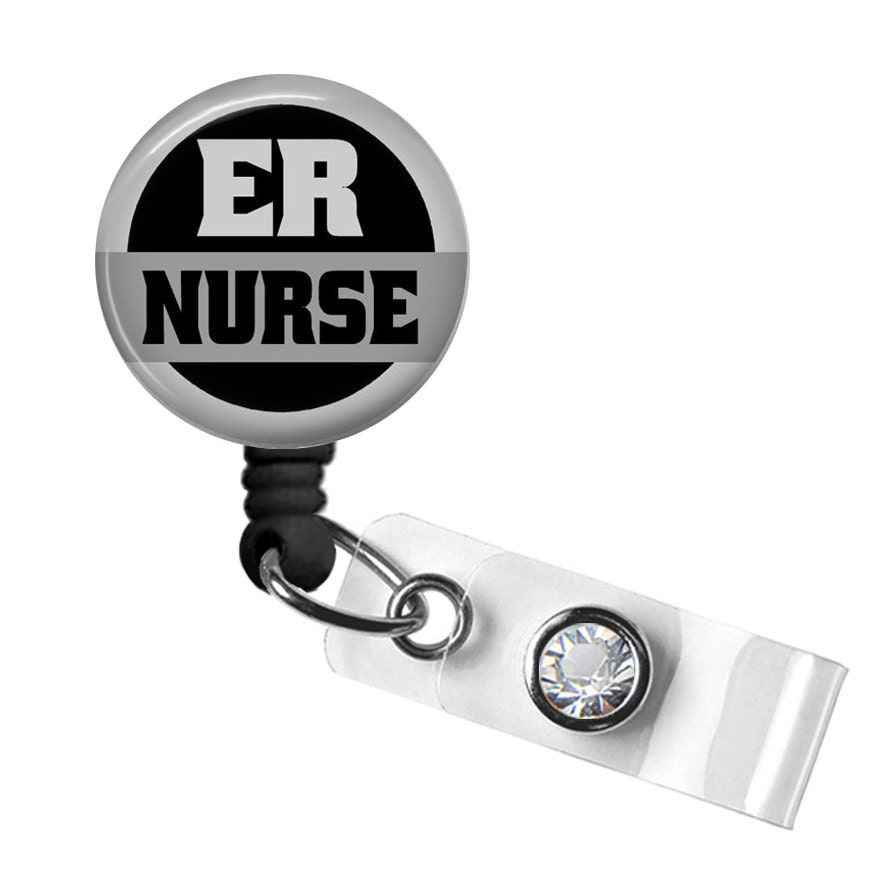 ER Nurse Badge Retractable ID Name Badge Great for Nurses