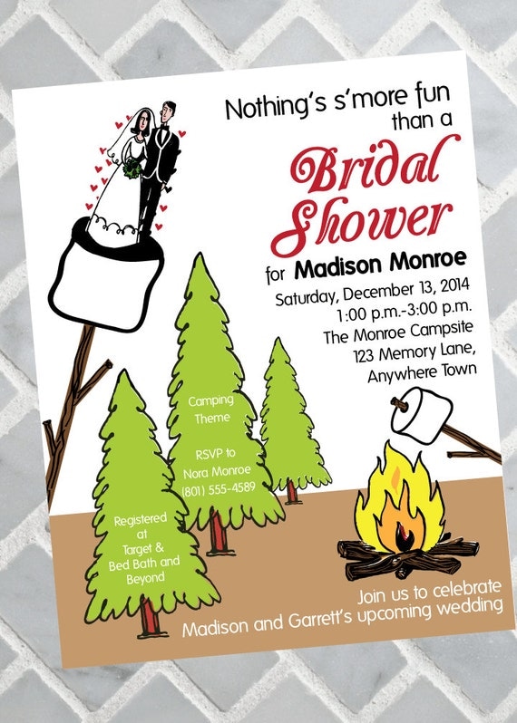 Bridal Shower Invitation Camping by thejannafont on Etsy