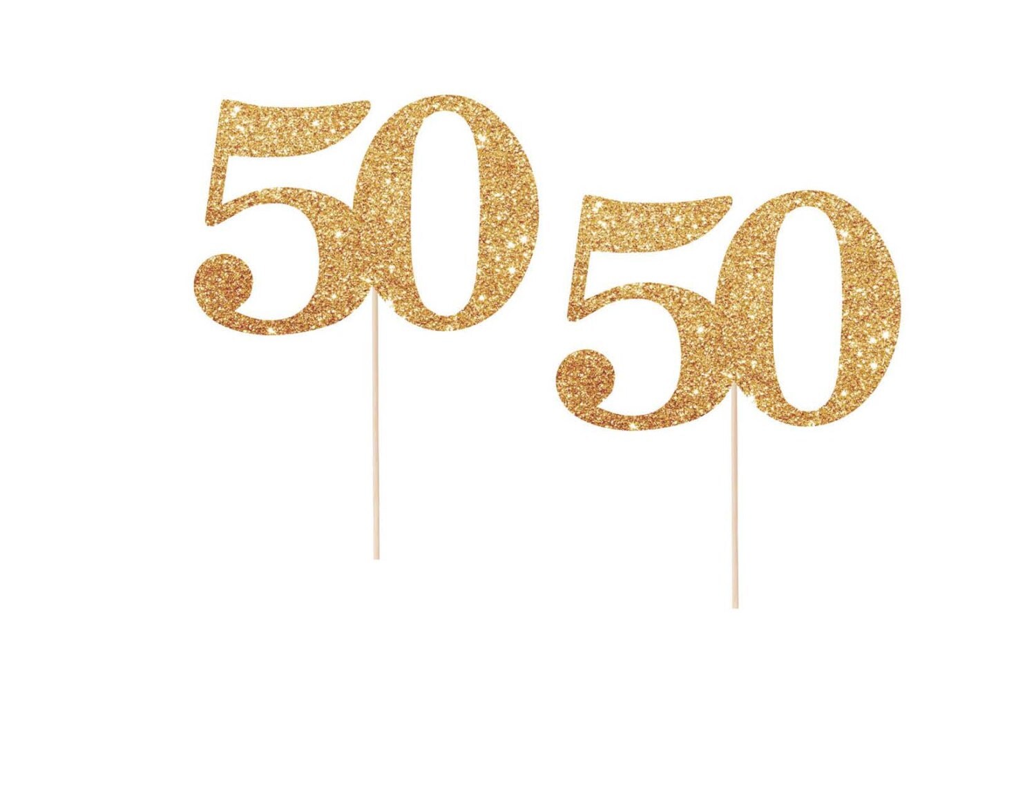 50th Birthday Cupcake Toppers 50 and Fabulous Party 50th