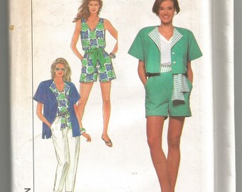 9710 Simplicity Sewing Pattern Pants Shorts Shirt-Jacket Sash UNCUT Size 6 8 10 12
