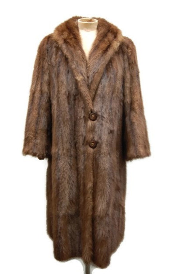 Vintage Fur Coat Hudson's Bay Co. Muskrat Mink 1960s