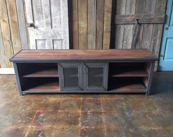 Industrial Media Console / Reclaimed Wood Media Center / Modern Credenza