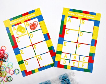 Band Organizer, Rainbow loom organizer, Rainbowloom printable, Kids craft, kids organizer, Rainbowloom for boys, you edit name PDF
