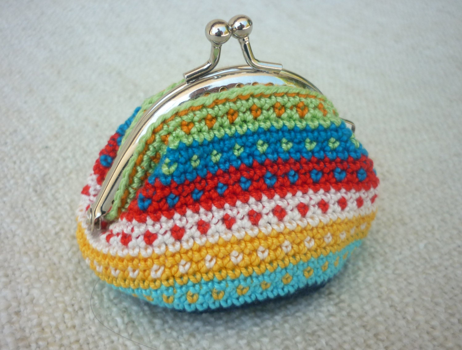 Tapestry crochet coin purse