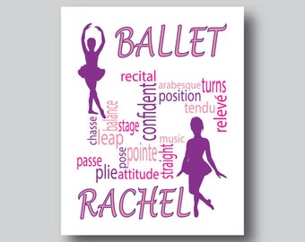 Personalized Ballet Gift, Personalized Dance Poster, Ballet Gifts, Ballet Graphic, Ballet Print, Ballet Poster, Ballet Picture, Custom Art