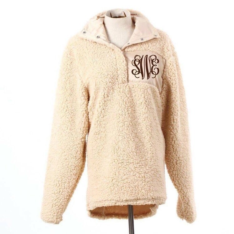 sherpa pullover monogrammed