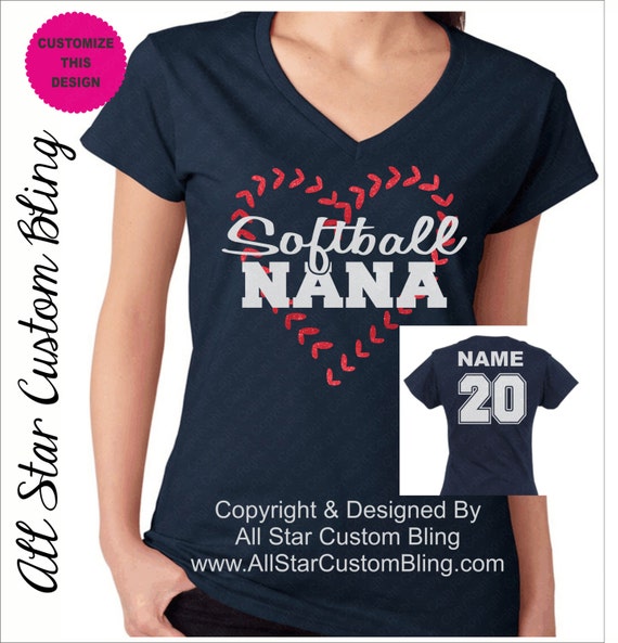 Custom Softball Nana Shirt Softball Nana by AllStarCustomBling