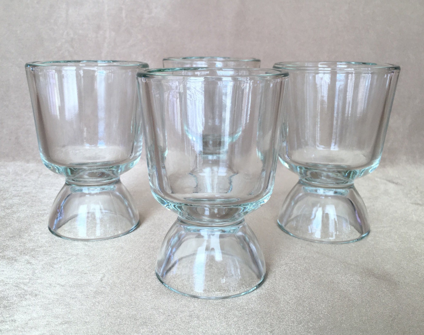 Bubble Base Glasses 50's Barware Thick Wall Glassware