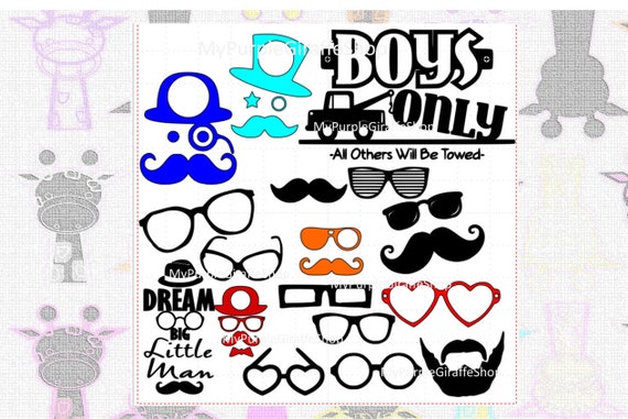 Download Mustache Top Hat Sunglasses Circle Monogram by ...