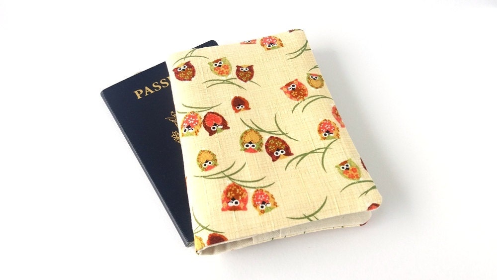 Passport cover Cute Passport holder Owls by greylittlemouse
