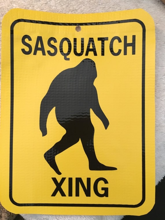 BANNER: Sasquatch Xing Funny Sign 6x8 inch sign by SignsandStrings