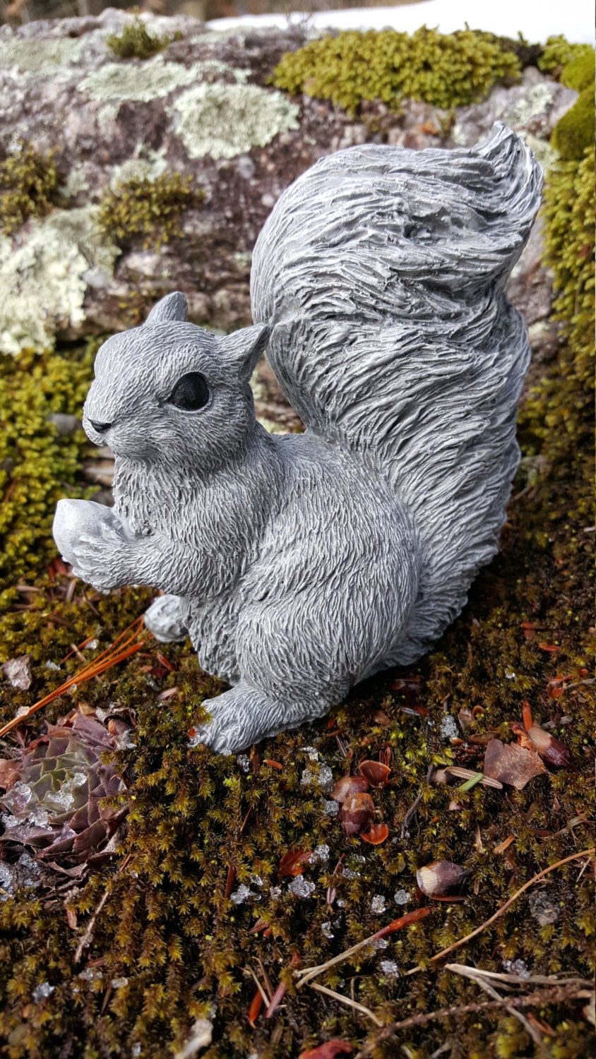 Squirrel Statue Garden Decor Gray Squirrel Garden by ... Squirrel Statue Garden Decor Gray Squirrel Garden by