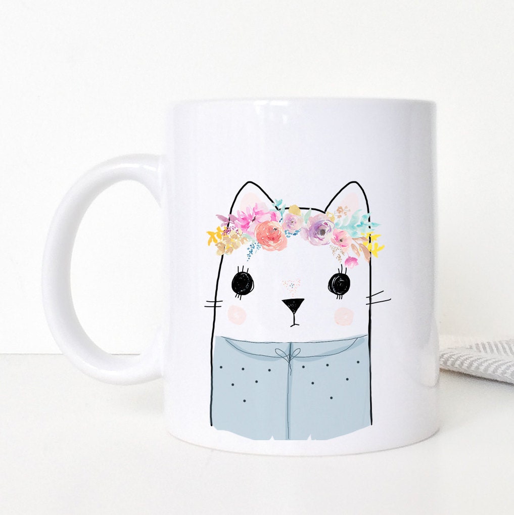Cat mug. Personalized name mug. Animal Mug. Cute by legrislapin