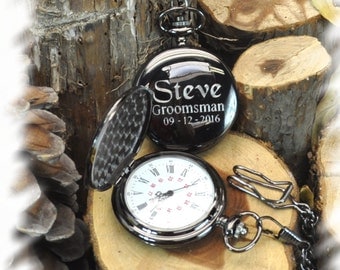 Pocket Watch , Groomsmen Gift , Engraved Mens Steampunk Pocket Watch engraved, Monogrammed Watch, Gift for Groom, personalized pocket watch