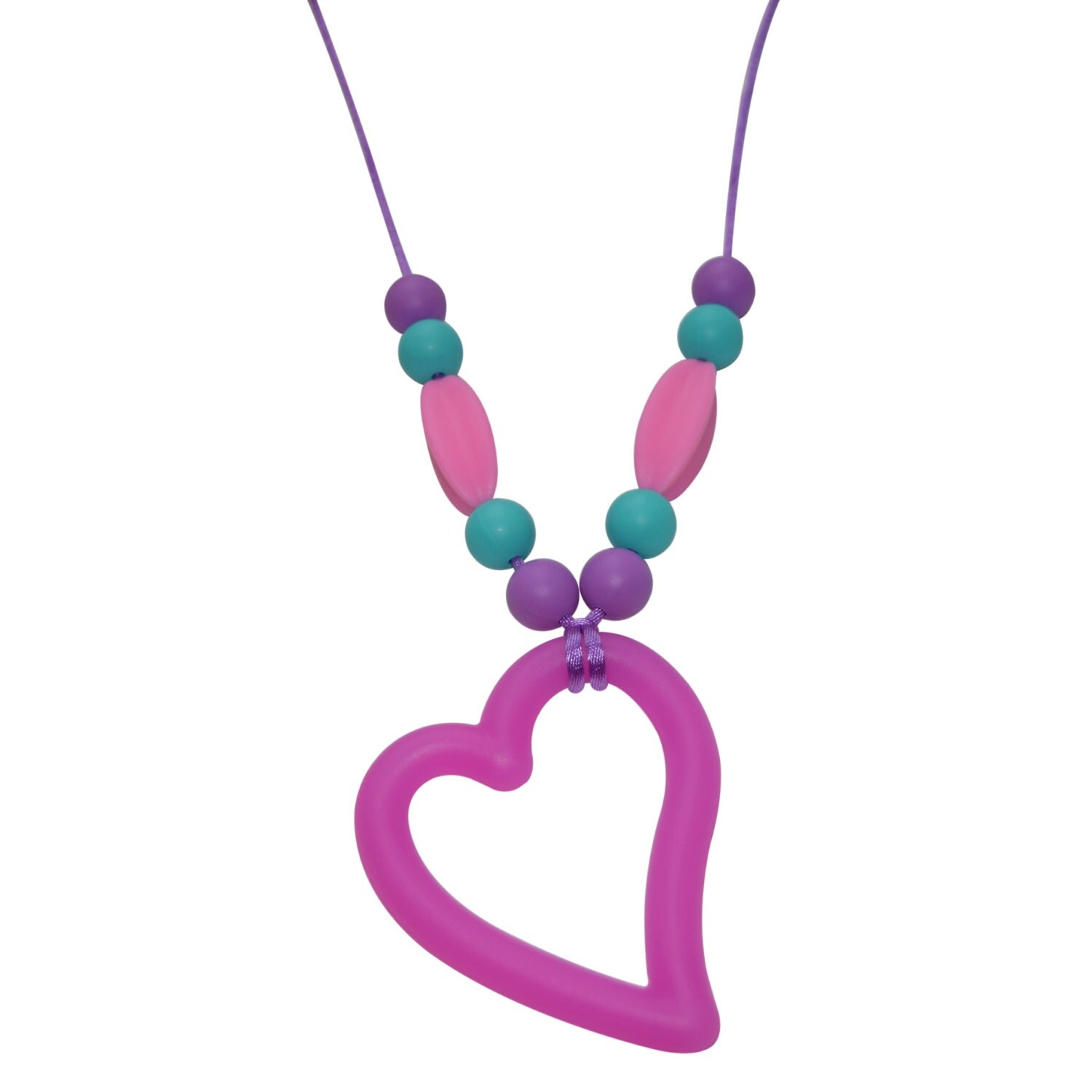 Munchables Kids Chew Necklace Sensory Heart Pendant Chewelry