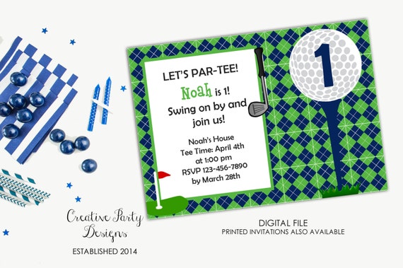 Items similar to Baby Golf Birthday Invite - Golf Themed Birthday Party ...