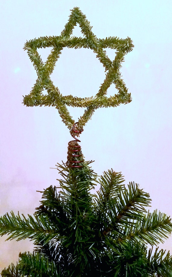 evergreen branch star of david tree topper for by evergreen branch star of david tree topper for by
