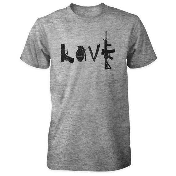 Love Spelled with Weapons Shirt Pro Gun by TheThreePercenter