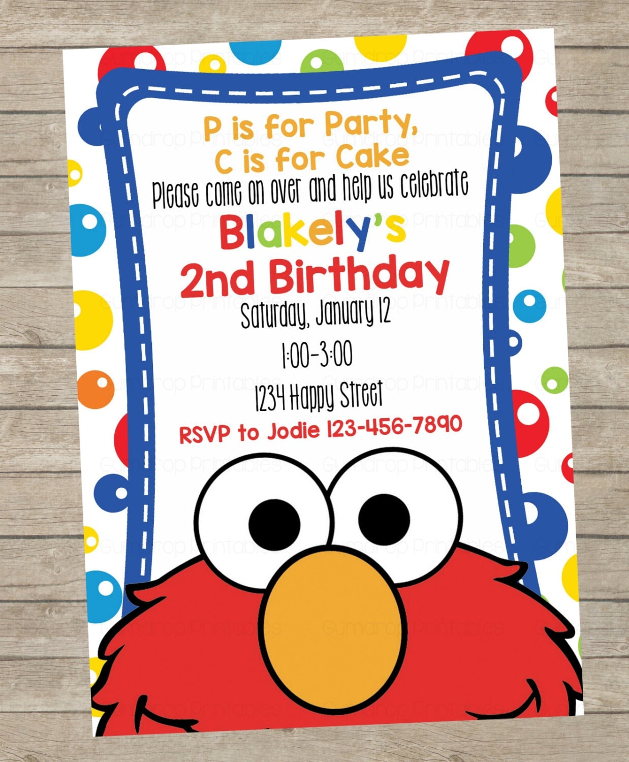 Elmo And Sesame Street Birthday Party Invitation Sesame Street | Images ...