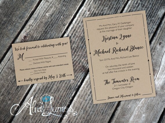 Wedding invitations Rustic Wedding Printable wedding