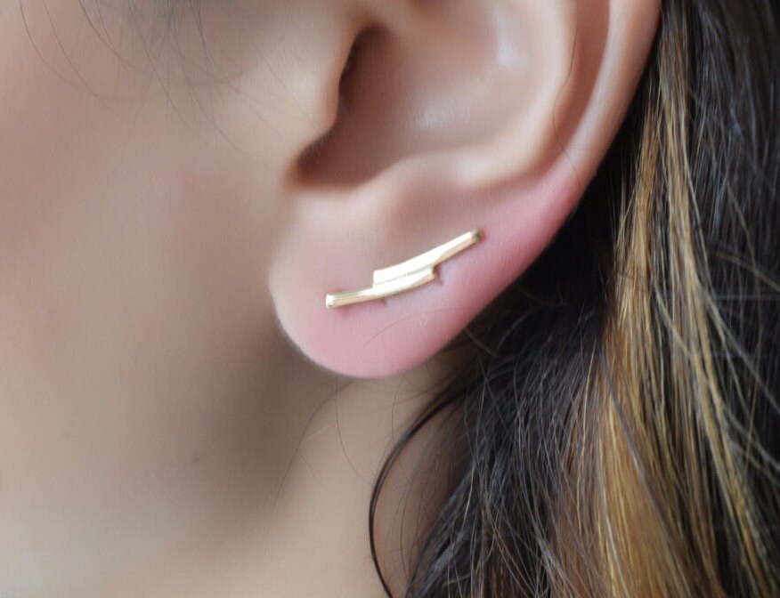 Minimal Ear Cuff Gold Ear Climber Climbing Earrings Ear