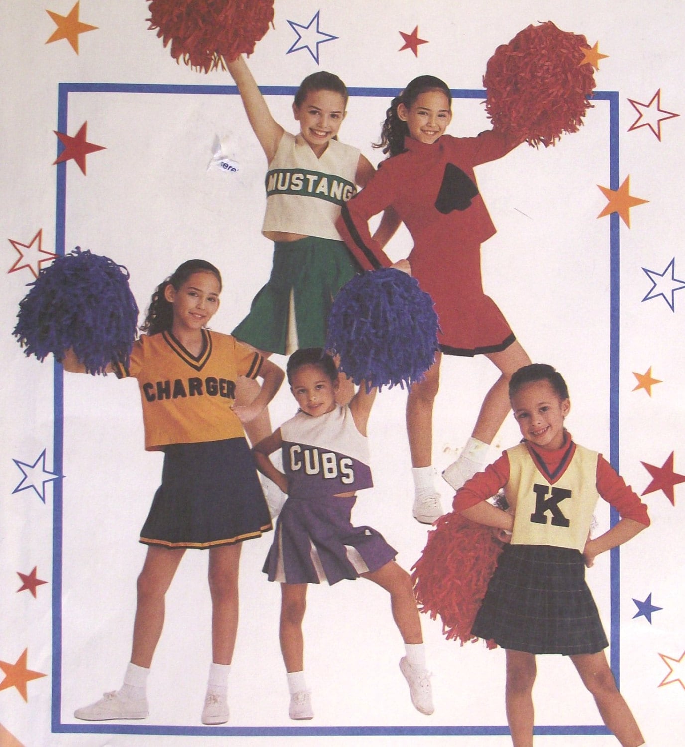 Girls Cheerleader Costumes Sewing Pattern Uniforms Outfits