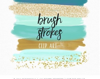 Download Glitter Brush Strokes Clip Art Hand Painted Pink Blush Gold
