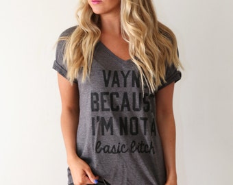 Basic Bitch Shirt - Basic Graphic Tee for Women - Gray