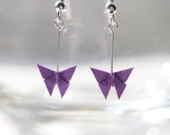 Origami Butterfly Earrings.Choose your own colour.Origami Gift.Origami Jewellery.Paper Jewellery.Origami Earrings.Paper Earrings