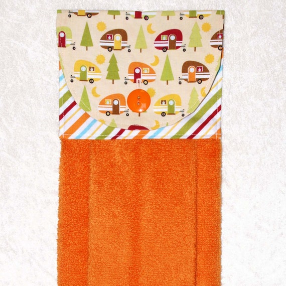 Camping Kitchen Towel Orange Tea Towel Camping Decor