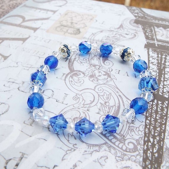 Swarovski Royal Blue Crystals Bracelet Gift for HerRoyal Blue