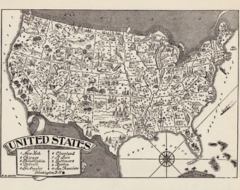 United States Wall Art map of united states | etsy United States Wall Art map of united states | etsy