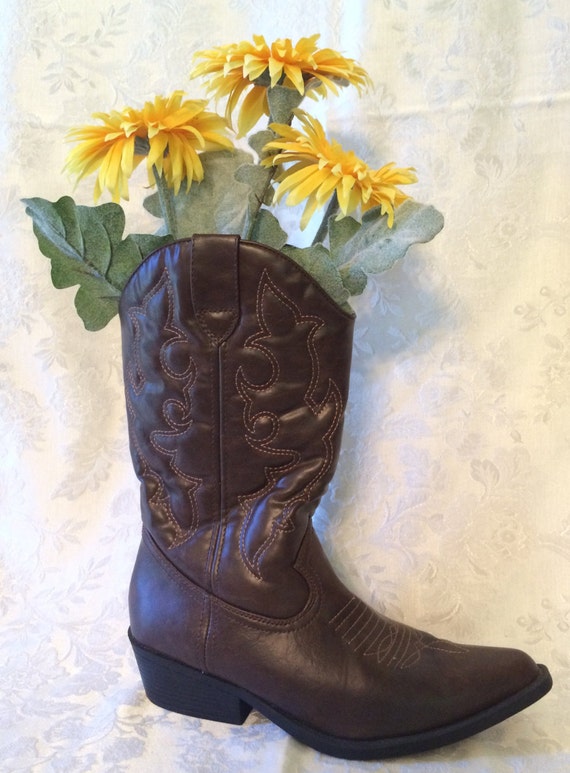 Cowboy Boot Centerpiece Boot Vase with Flowers Rustic