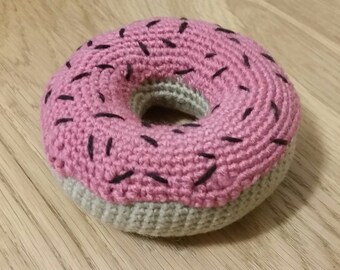 Crochet Strawberry Frosted Donut