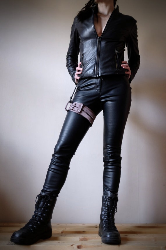 Leather Garter Belt Lilac steampunk burning man