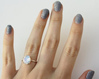 oval faceted moonstone ring in sterling silver sterling silver moonstone ring faceted moonstone ring - Moonstone Wedding Rings oval faceted moonstone ring in sterling silver sterling silver moonstone ring faceted moonstone ring - Moonstone Wedding Rings