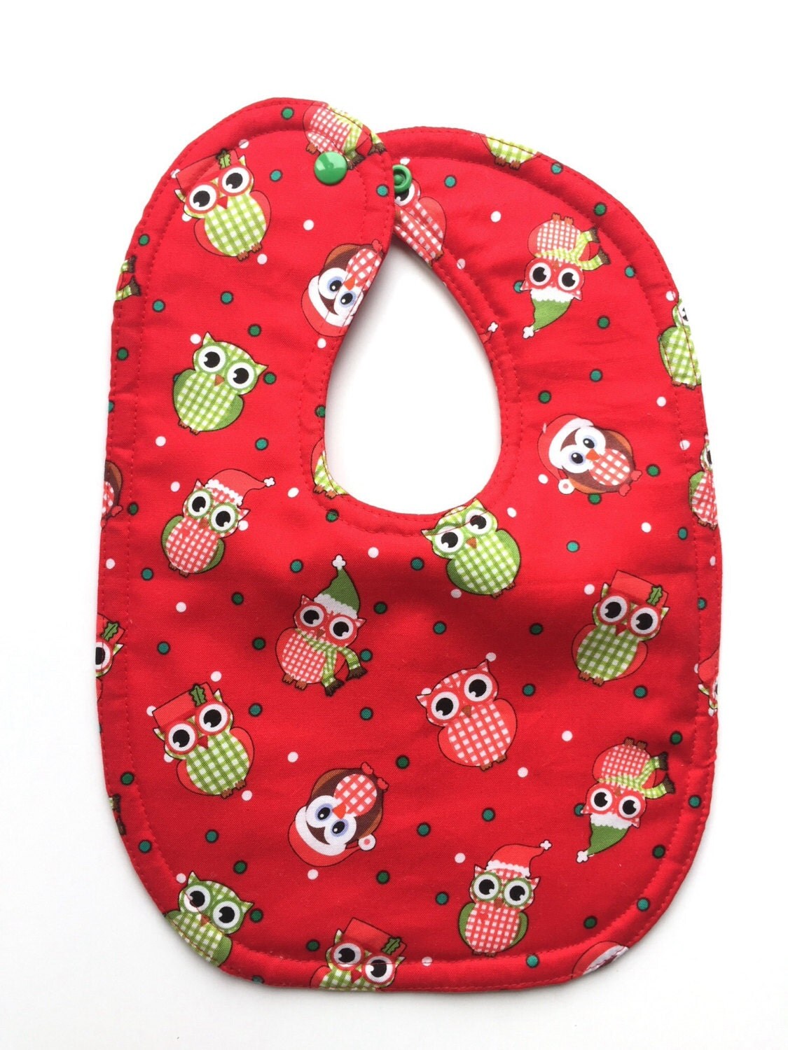 Owl bib Christmas bib holiday bib boy bib girl bib