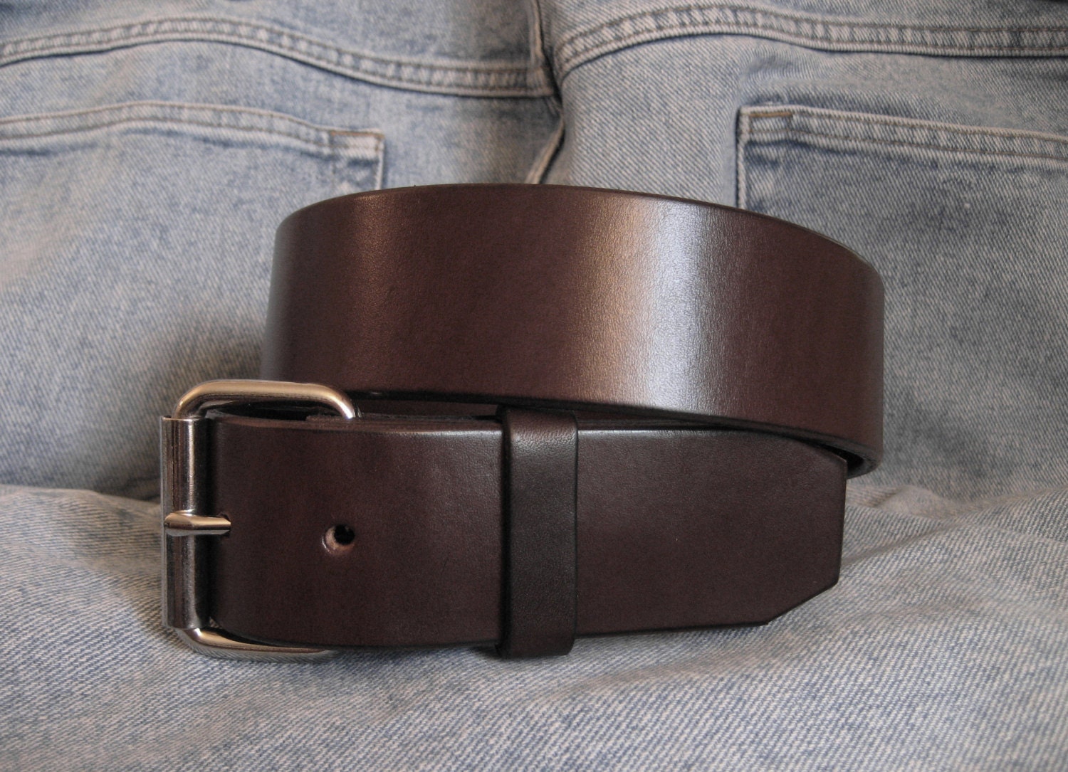 Men's Leather Belt Brown Leather Belt Leather by AngelLeatherShop