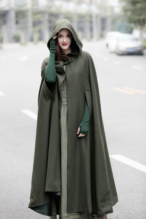 Maxi Hooded Wool Coat Cloak 100% Cashmere Maxi Cashmere