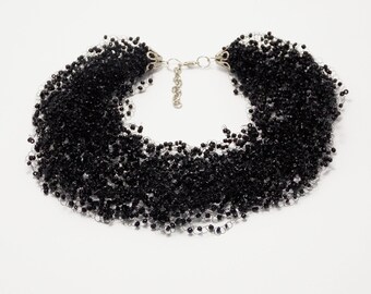 Gothic gift goth necklace agate jewelry Jet black necklace gothic jewelry agate necklace Statement Necklace Black Jewelry Gothic Necklace