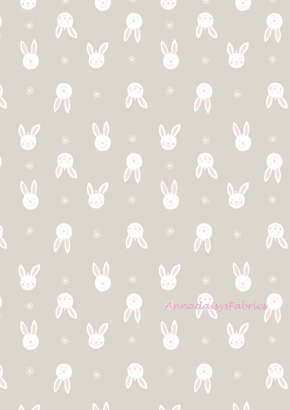 Bunny Fabric Bunny Garden Lewis & Irene LEI A150-1 Gray