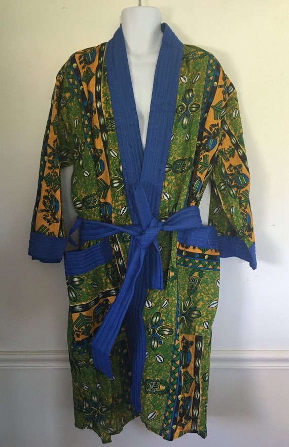 African Print Women's Bathrobe Men's Bathrobe Kimono